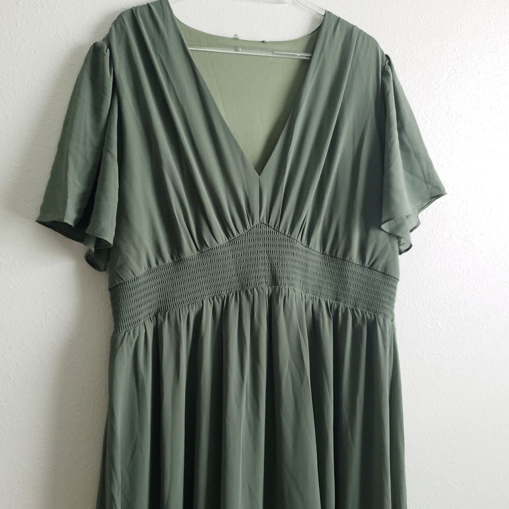 Baltic Born Birdie Maxi Dress Smocked Short Sleeve New Without Tags - Picture 3 of 7
